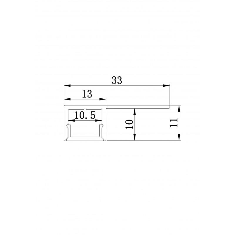 ELITE LED SWTI 2 METRE 10.5MM SINGLE WING TILE IN PROFILE (SILVER)