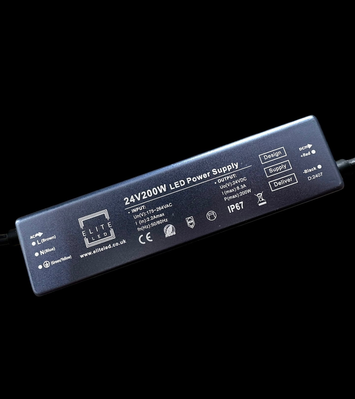 ELITE LED 24V IP67 200W TRIAC NON DIMMABLE LED DRIVER