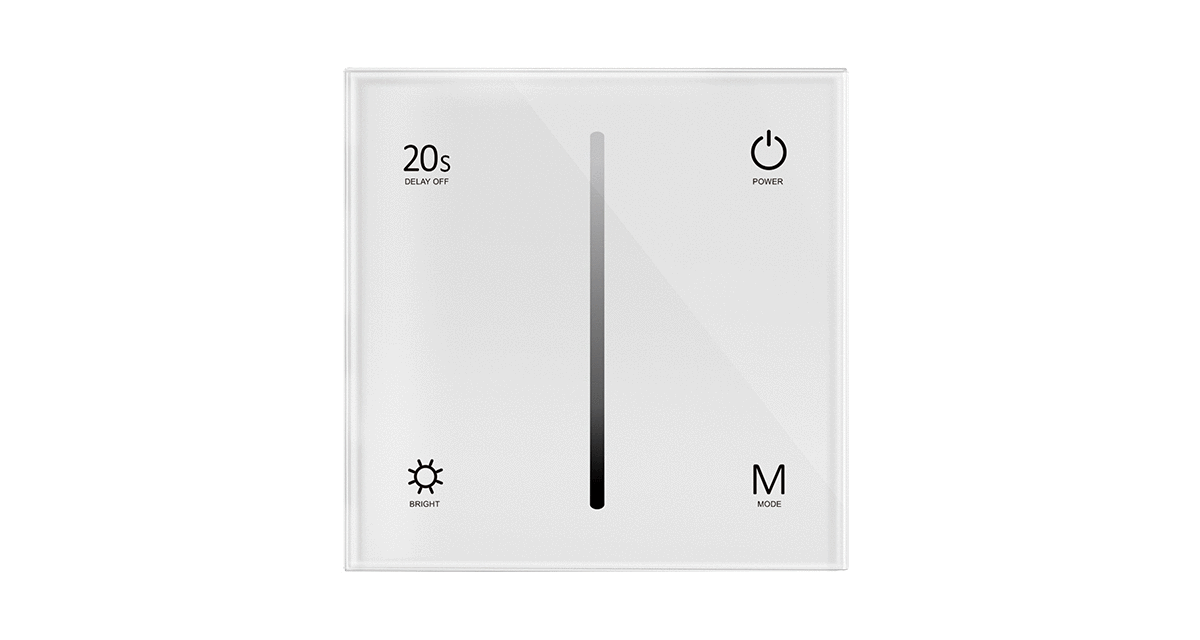 ELITE LED AC TRIAC GLASS DIMMER WALL PANEL 230V (WHITE)