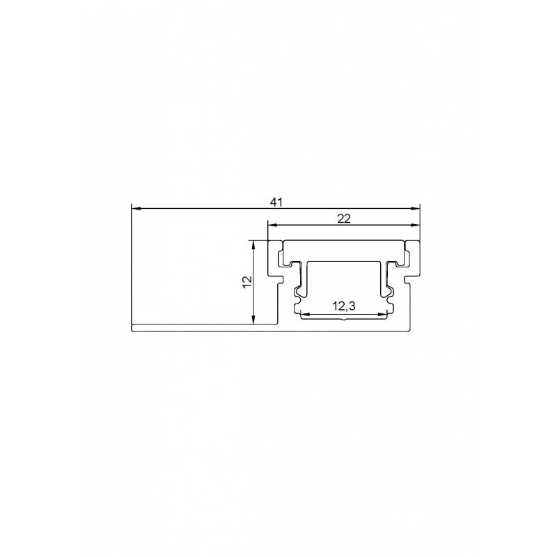 ELITE-TIW 2 METRE FLUSH TILE IN LED PROFILE (SILVER)