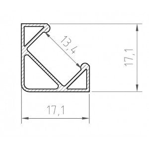 ELITE-45DEGWHI 2 METRE 45 DEGREE PROFILE (WHITE)