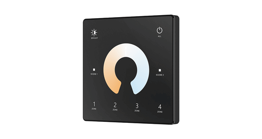 ELITE LED 4 ZONE CCT (BLACK) TOUCH WALL CONTROLLER (LOW PROFLE)