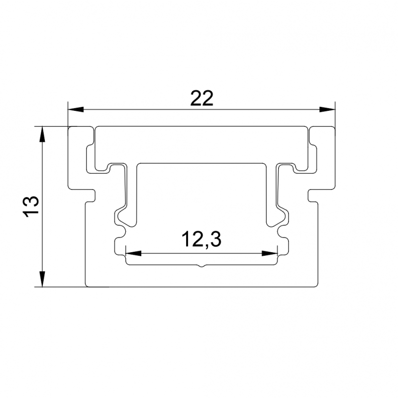 ELITE-TI 2 METRE FLUSH TILE IN LED PROFILE (SILVER)