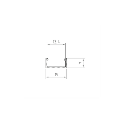 ELITE-FLATSIL 2 METRE FLAT PROFILE 15 X 7MM (SILVER)