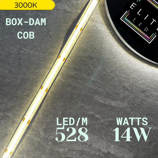 ELITE LED 24V IP20-14W BOX-DAM COB LED STRIP 3000K (WARM WHITE)