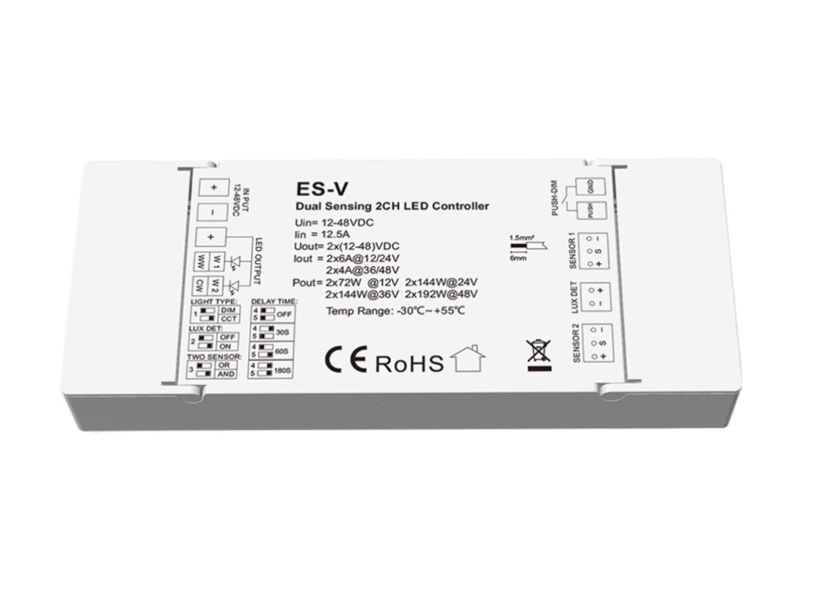 ELITE LED 12-48VDC DUAL SENSOR 2CH LED CONTROLLER ES-V