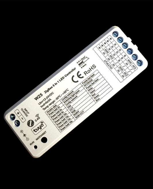 5 IN 1 RGBW+CCT ZIGBEE + ALEXA LED RECEIVER (DIMMABLE CAPABILITY)