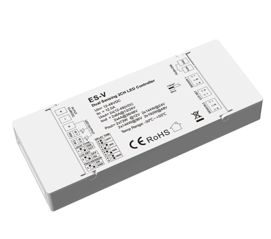 ELITE LED 12-48VDC DUAL SENSOR 2CH LED CONTROLLER ES-V