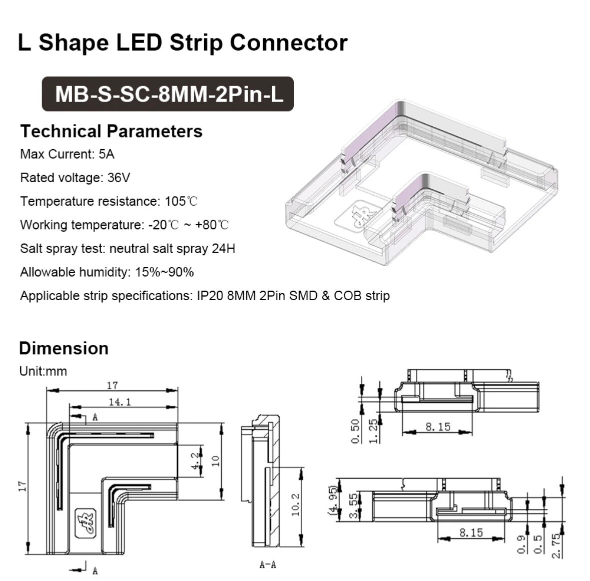L Connector Led 8MM L SHAPE LED CONNECTOR – Elite LED