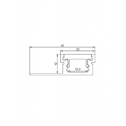 ELITE-TIW 2 METRE FLUSH TILE IN LED PROFILE (SILVER)